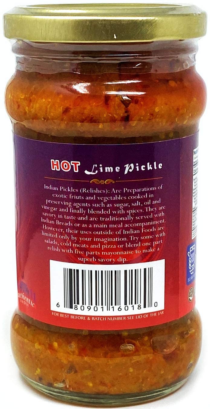 Rani Lime Pickle Hot (Achar, Spicy Indian Relish) 10.5Oz (300G) Glass Jar ~ Vegan | Gluten Free | Non-Gmo | No Colors | Popular