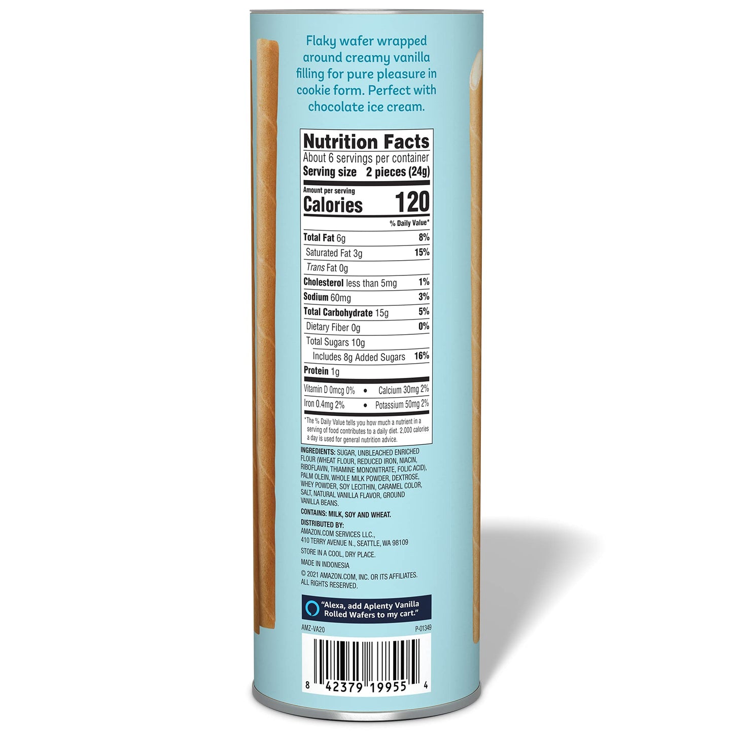 Aplenty Vanilla Rolled Wafers, 5 oz - Delicious Snack Treat, Perfect for Sharing