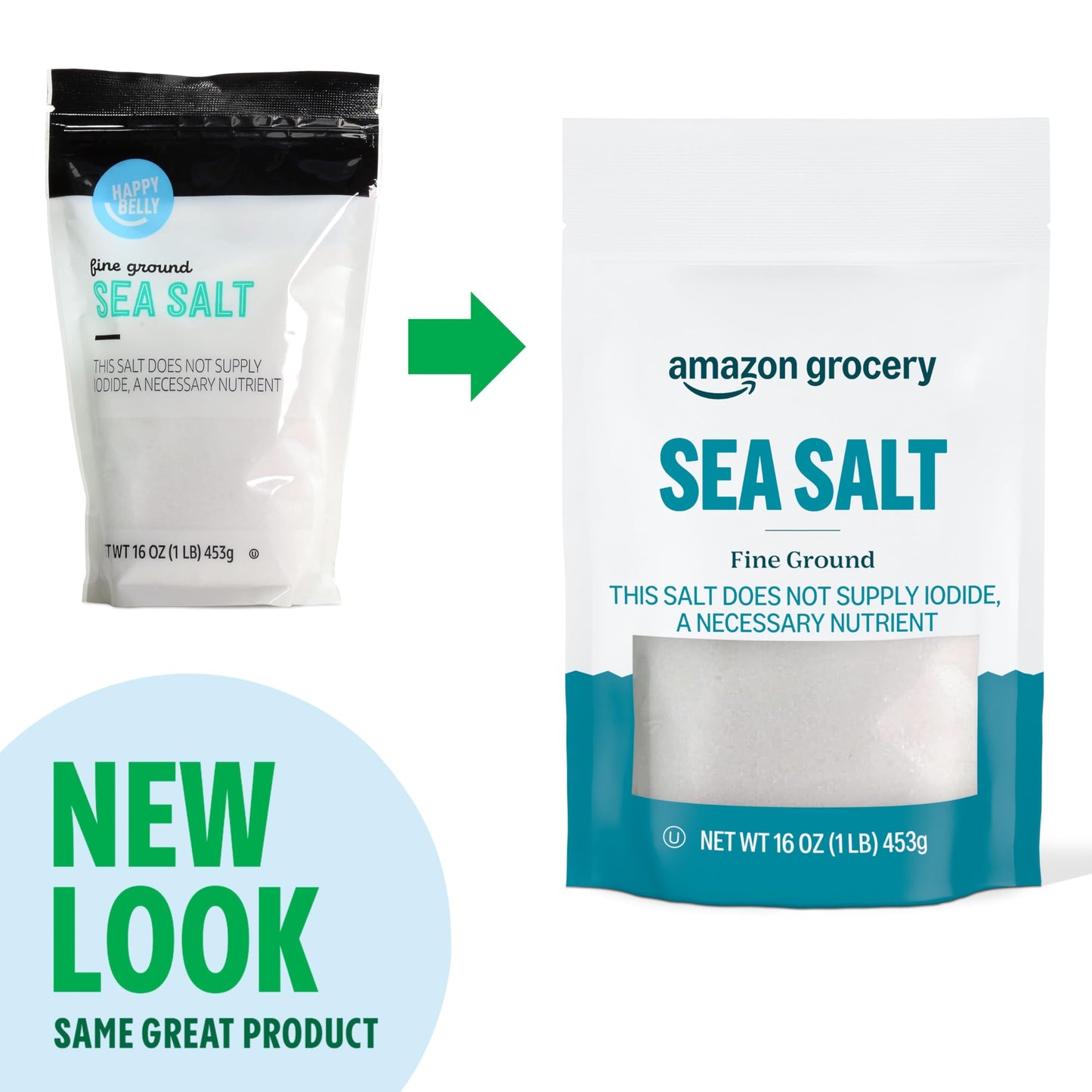 large online retailer Grocery Sea Salt Fine Ground, 1 Pound, Previously Happy Belly, Packaging May Vary