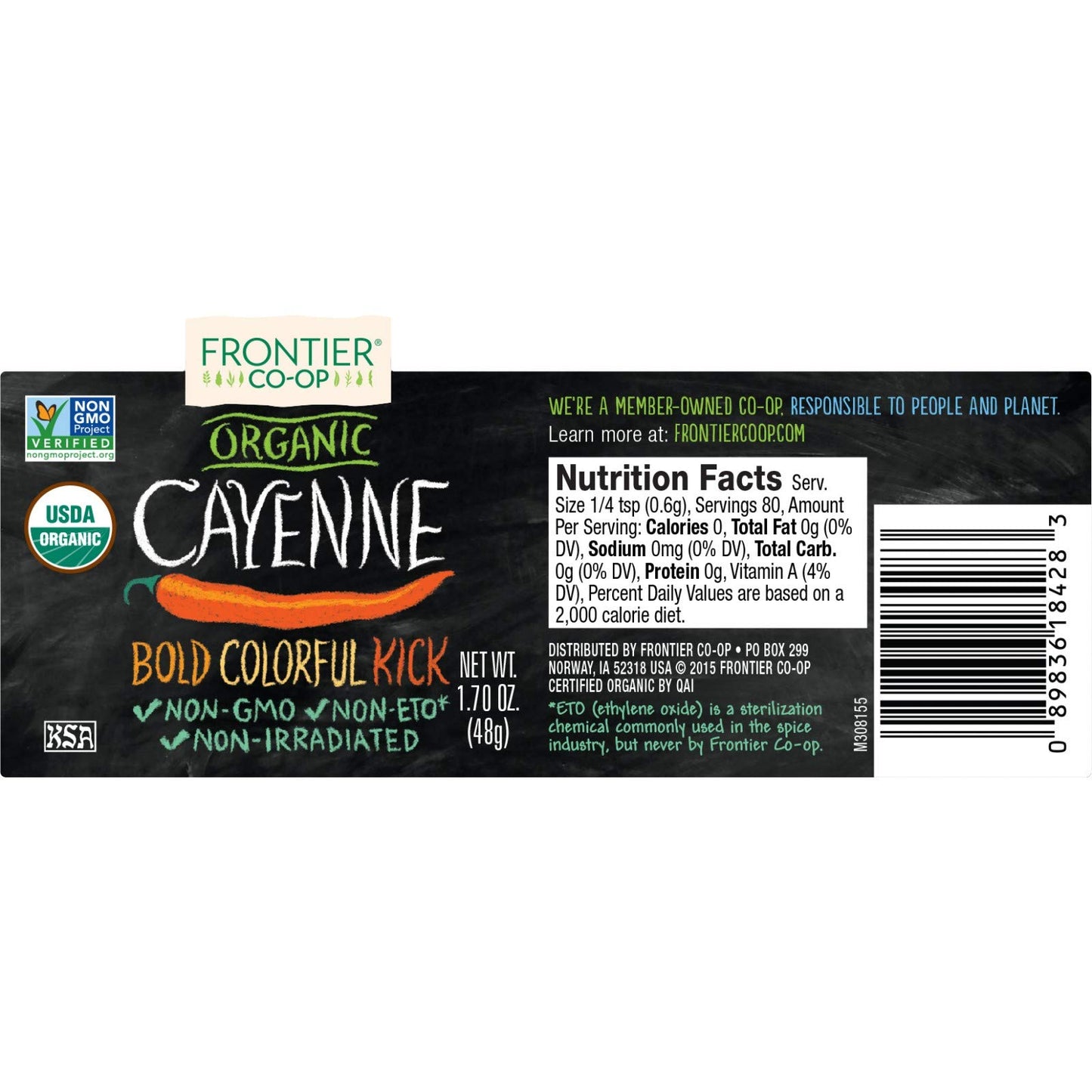 Frontier Herb Cayenne - Organic - Ground - 30000 HU - 1.7 oz