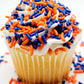 NCS Orange and Dark Blue Edible Jimmies Mix Sprinkles, 8 ounces - Great for Cupcakes, Cookies, Cakes, Cakes Pops