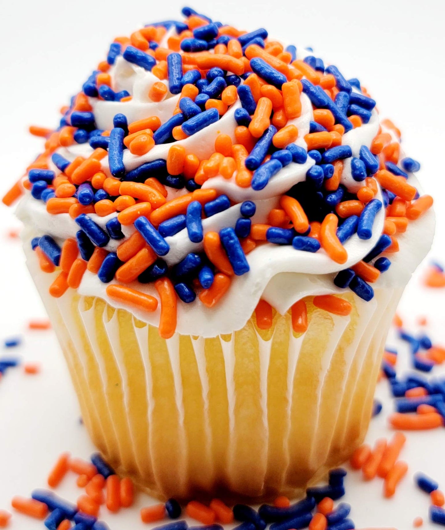 NCS Orange and Dark Blue Edible Jimmies Mix Sprinkles, 8 ounces - Great for Cupcakes, Cookies, Cakes, Cakes Pops
