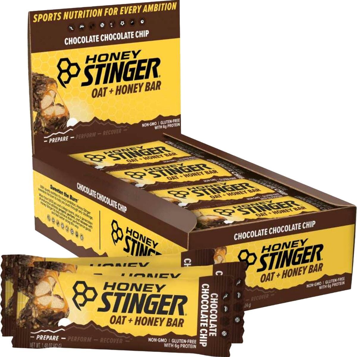 Honey Stinger Oat And Honey Bar - 12-Pack Chocolate Chocolate Chip, One Size