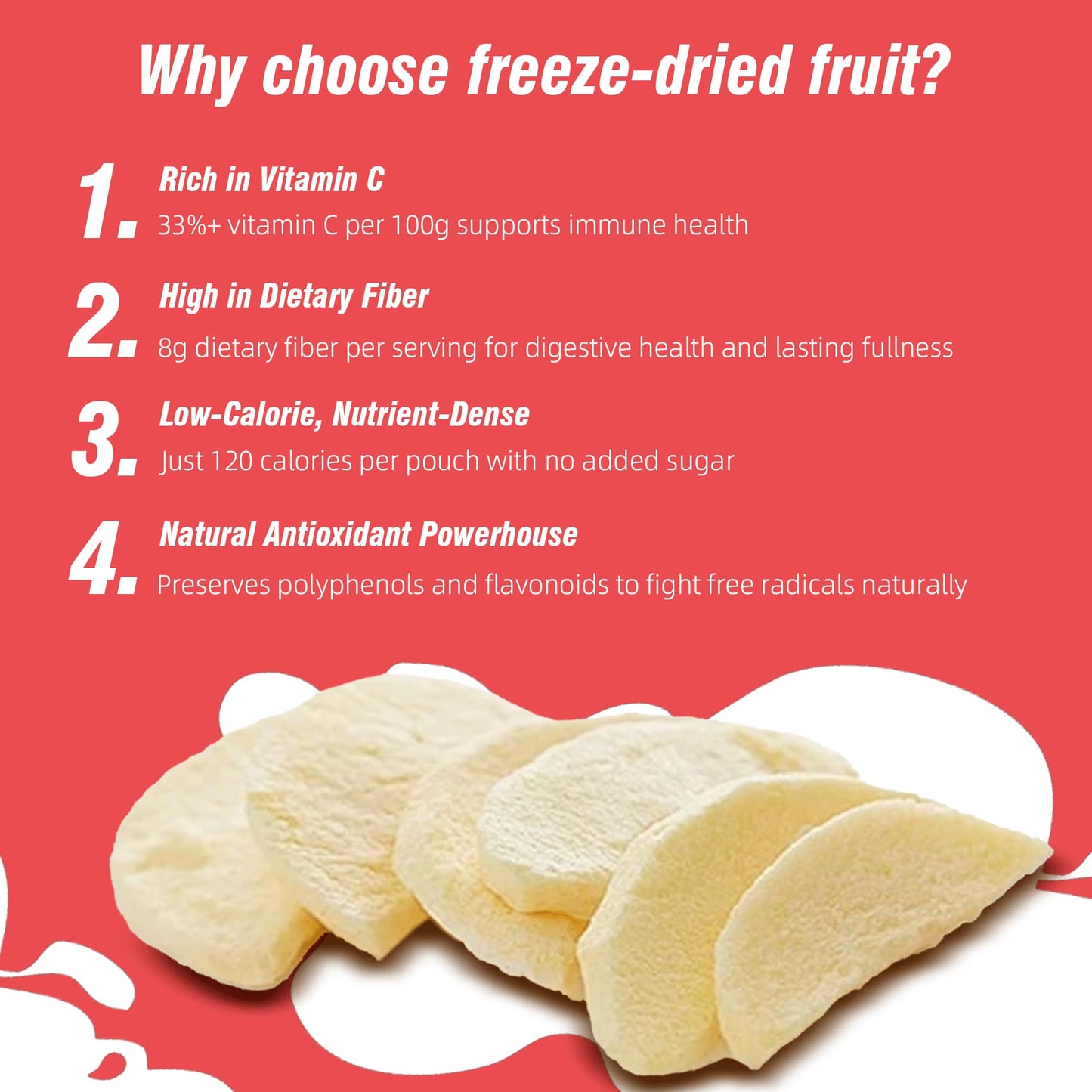MATINÉE Freeze Dried Apple Snacks, Vegan, Non-GMO, 1.2oz (Pack of 4)