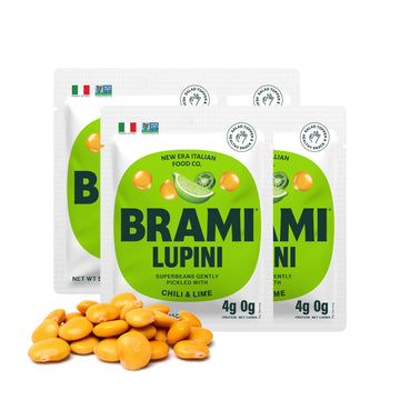Brami Lupini Beans Snack, Chili & Lime | 7G Plant Protein, 0G Net Carbs | Vegan, Vegetarian, Keto, Mediterranean Diet, Non Peris