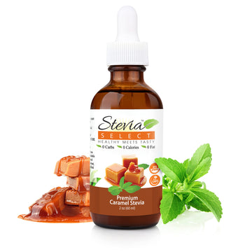 Stevia Select Caramel Flavored Liquid Stevia - Zero Calorie Coffee, Tea, Drink & Baking Sweetener, All-Natural, No Erythritol, K