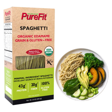 Purefit Organic Edamame Spaghetti Pasta，High Protein Pasta，Low Carb Keto Pasta, Gluten-Free, Vegan, Non-Gmo, Kosher, Plant-Based Bean Noodles - 1 Pack(10 Oz/5 Servings)