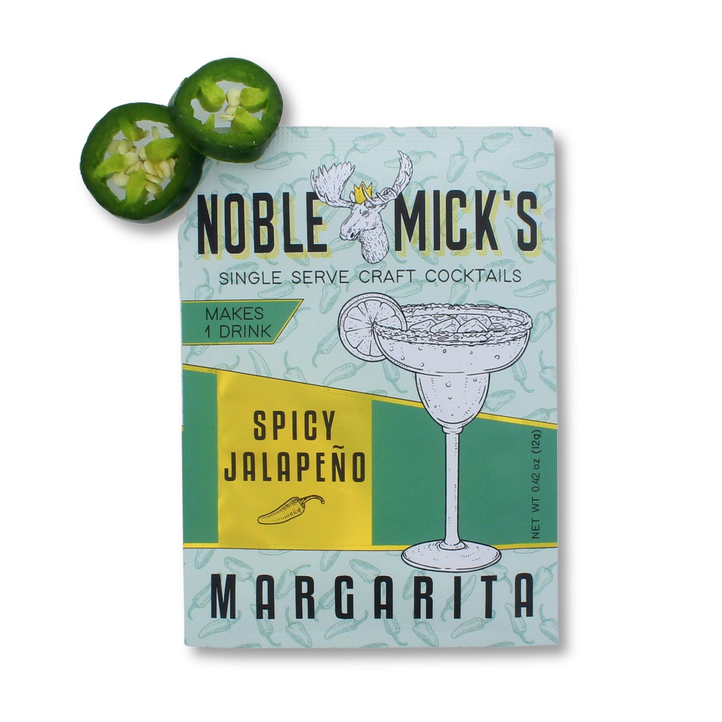 Noble Micks Craft Cocktail Mix, Spicy Jalapeno Margarita, Single Serve, 1 Pack, Multicolor
