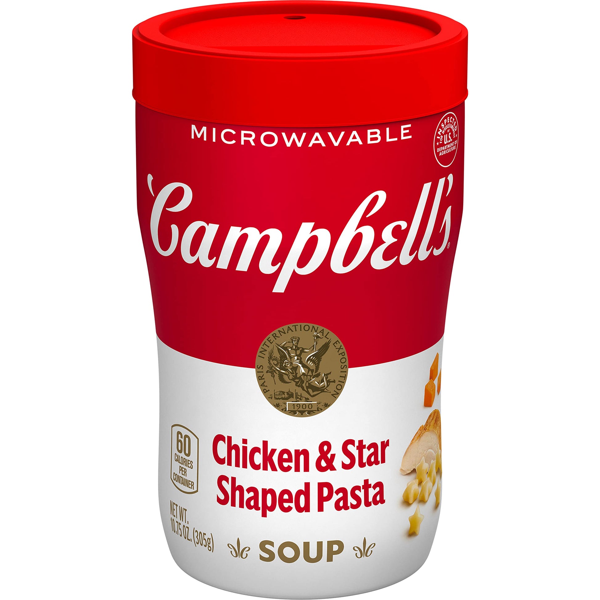 Campbell'S Sipping Soup, Chicken Soup & Star Shaped Pasta, 10.75 Ounce Microwavable Cup