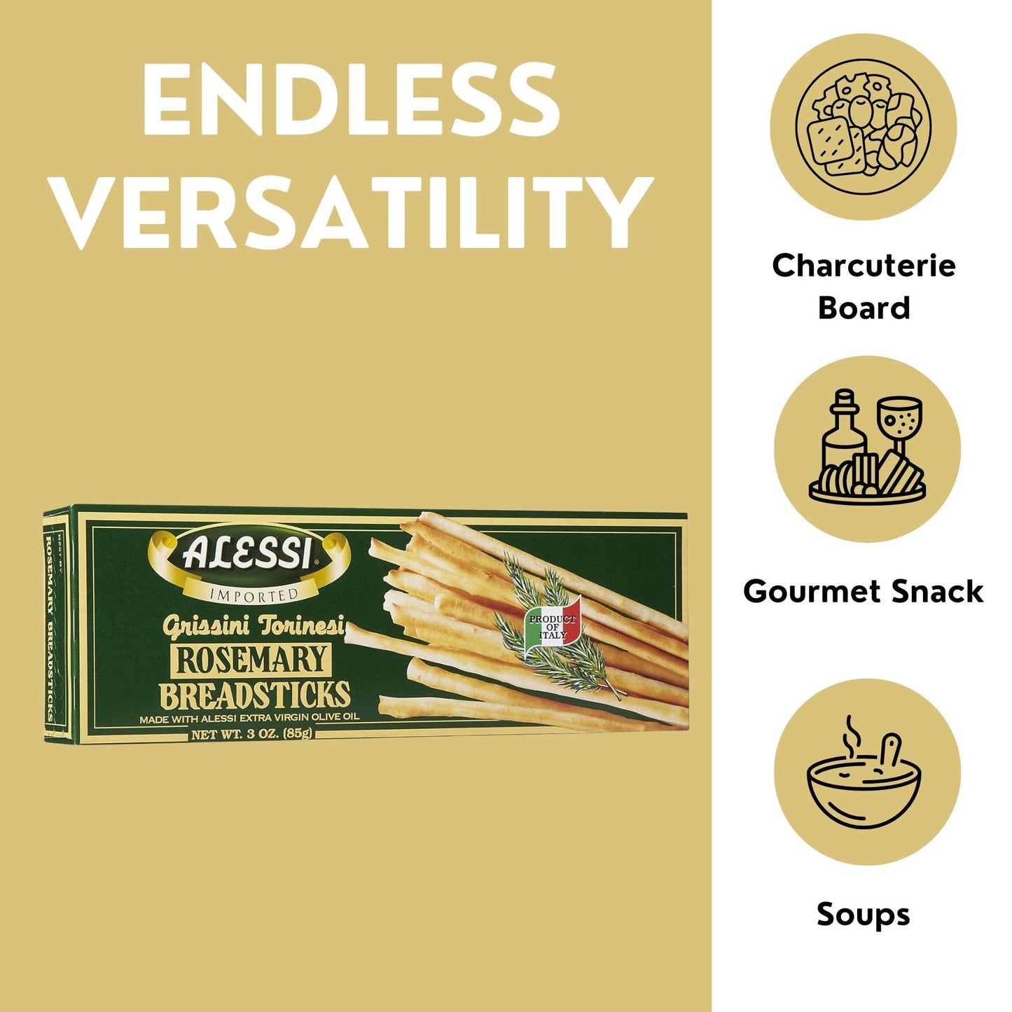 Alessi - Breadsticks Rosemary - Case Of 12 - 3 Oz