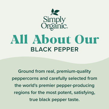 Simply Organic Black Pepper, Certified Organic | 4 oz
