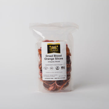 Traina Home Grown Unique Dried Blood Orange Slices - Non GMO, Gluten Free, Kosher, USA Made, Value Size (10 oz)