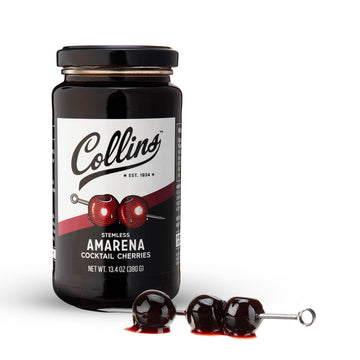 Collins Amarena Cherries in Syrup, 13.5 oz, Premium Garnish for Cocktails, Model 9407
