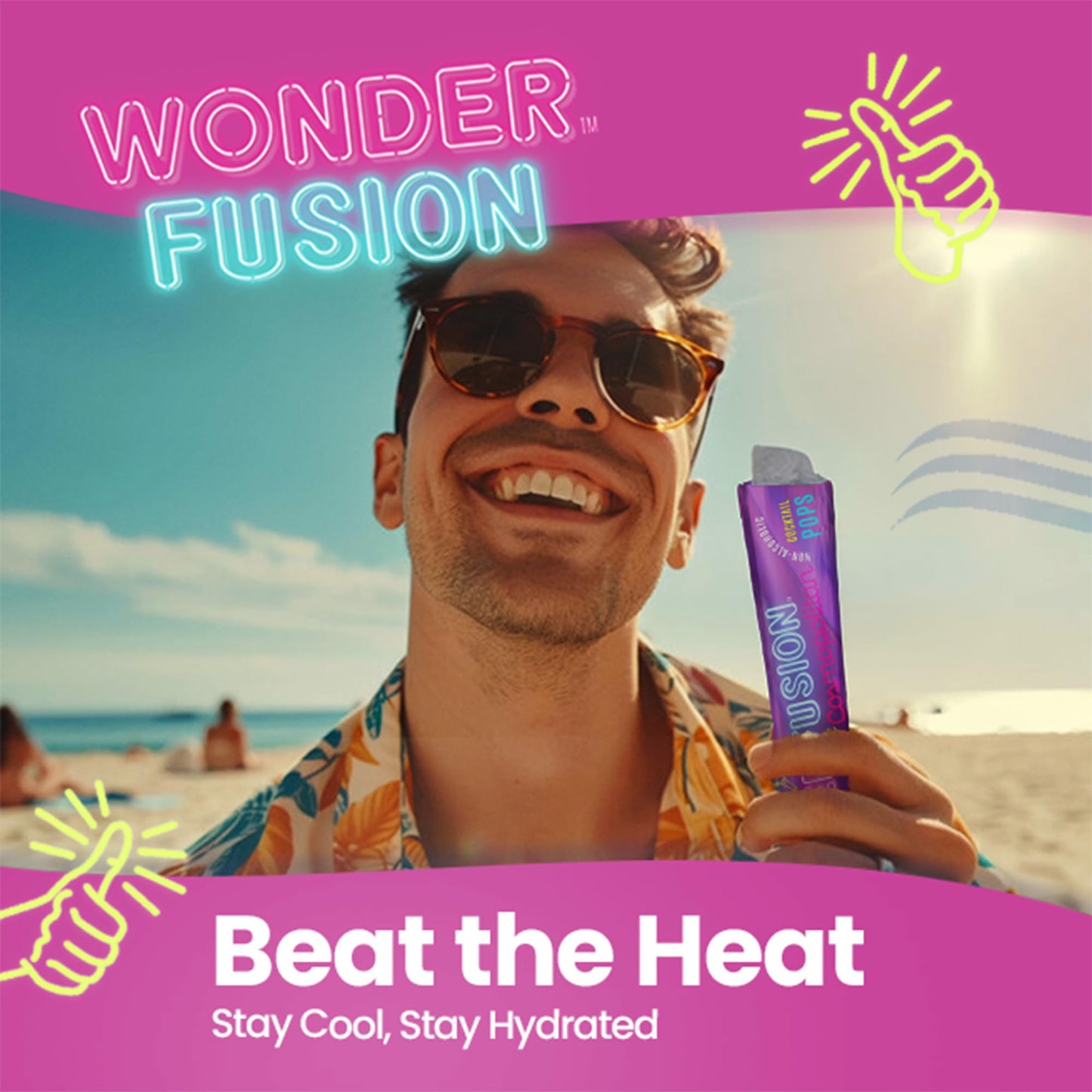 Wonder Fusion Non-Alcoholic Cocktail Freeze Pops Variety Pack - 16 Ice Pops, Margarita, Strawberry Daiquiri, Pina Colada, Cosmopolitan