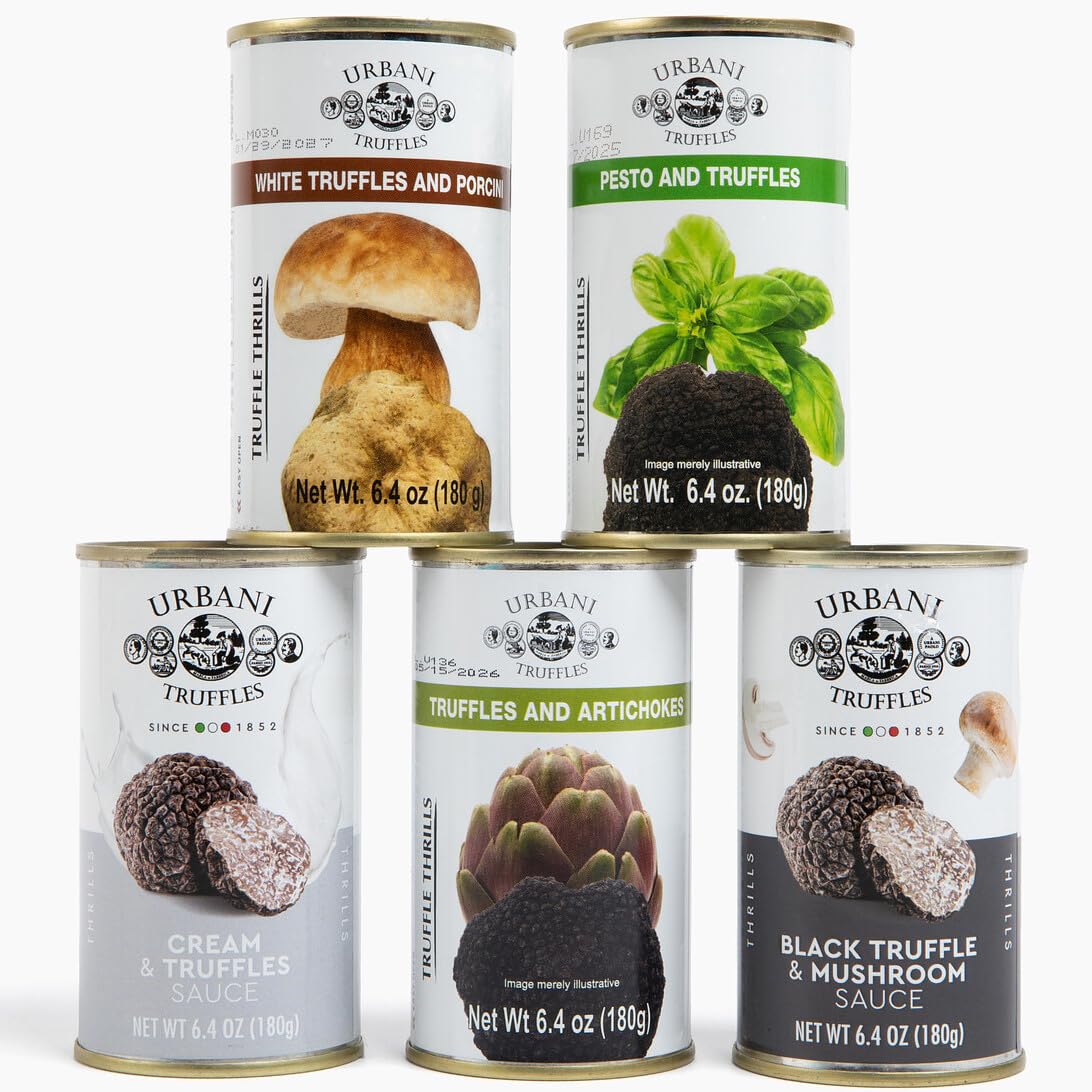 Urbani Truffles White Truffles & Porcini Sauce 180G (6.4Oz) - Italian Gourmet Truffle Sauce For Pasta, Risotto, And Meats, All-N