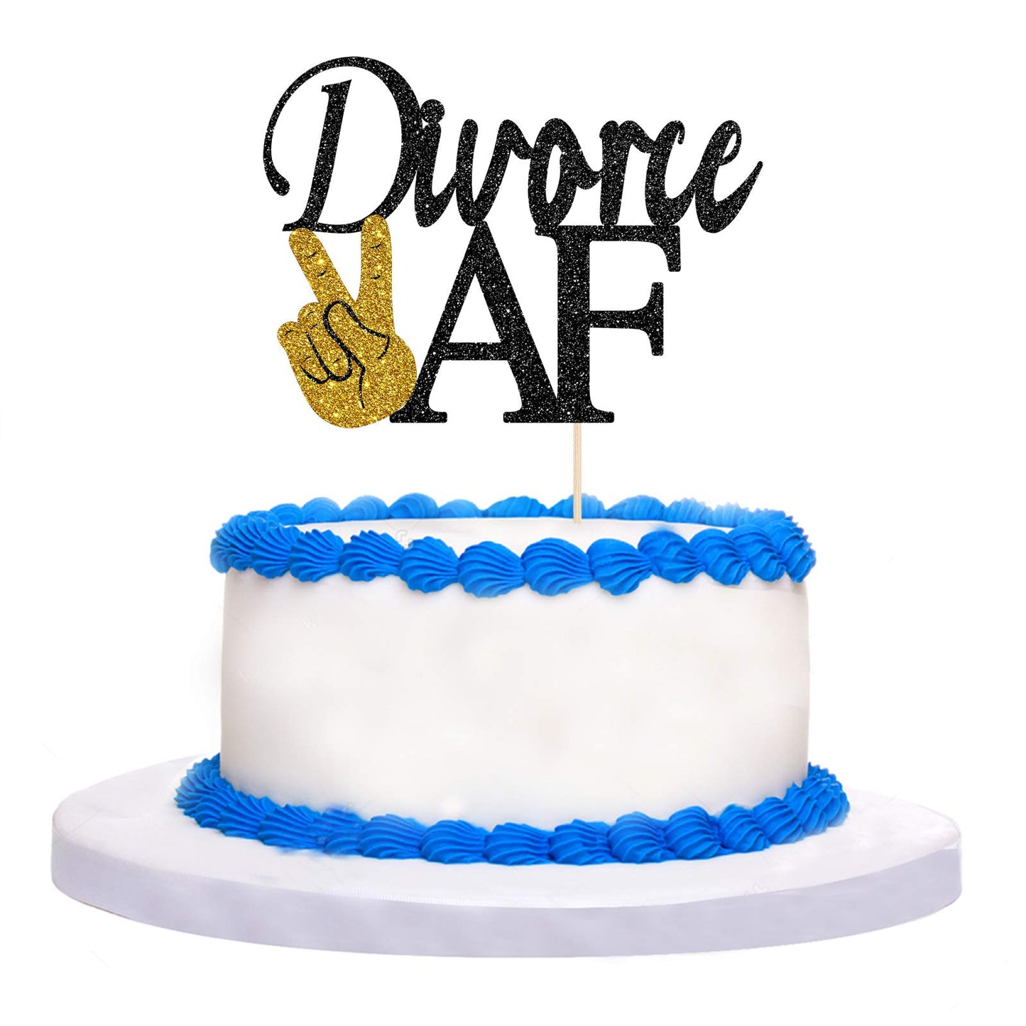Maicaiffe Black Glitter Divorce Af Cake Topper - Divorce Party Sign - Broken Up, Free At Last, Bye Felicia, Newly Unwed Divorce