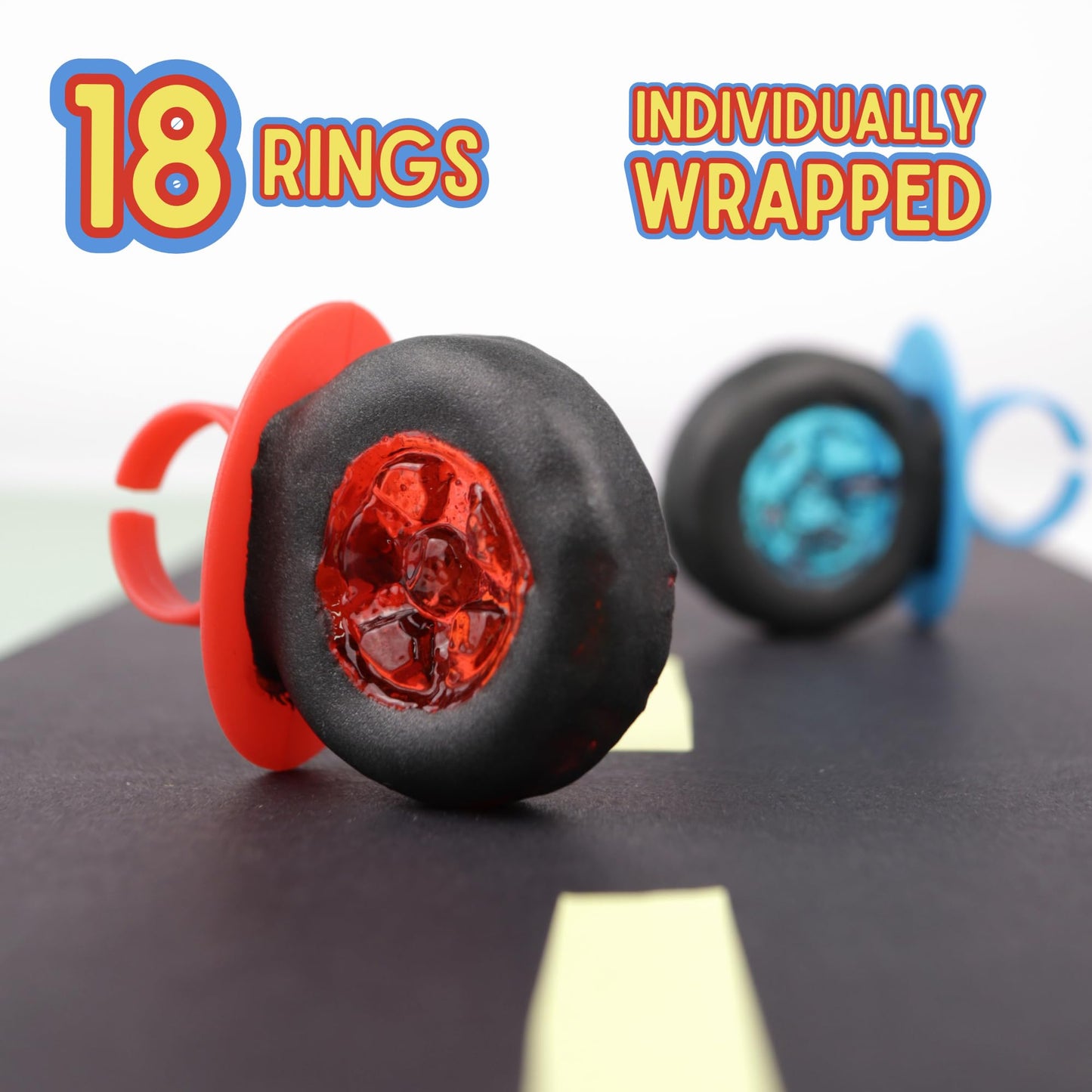 Limited Edition Hot Wheels Individually Wrapped Lollipop Rings  Party Favor Candy  Car Decorated Suckers  Assorted Fruit Flavors  18 Pieces