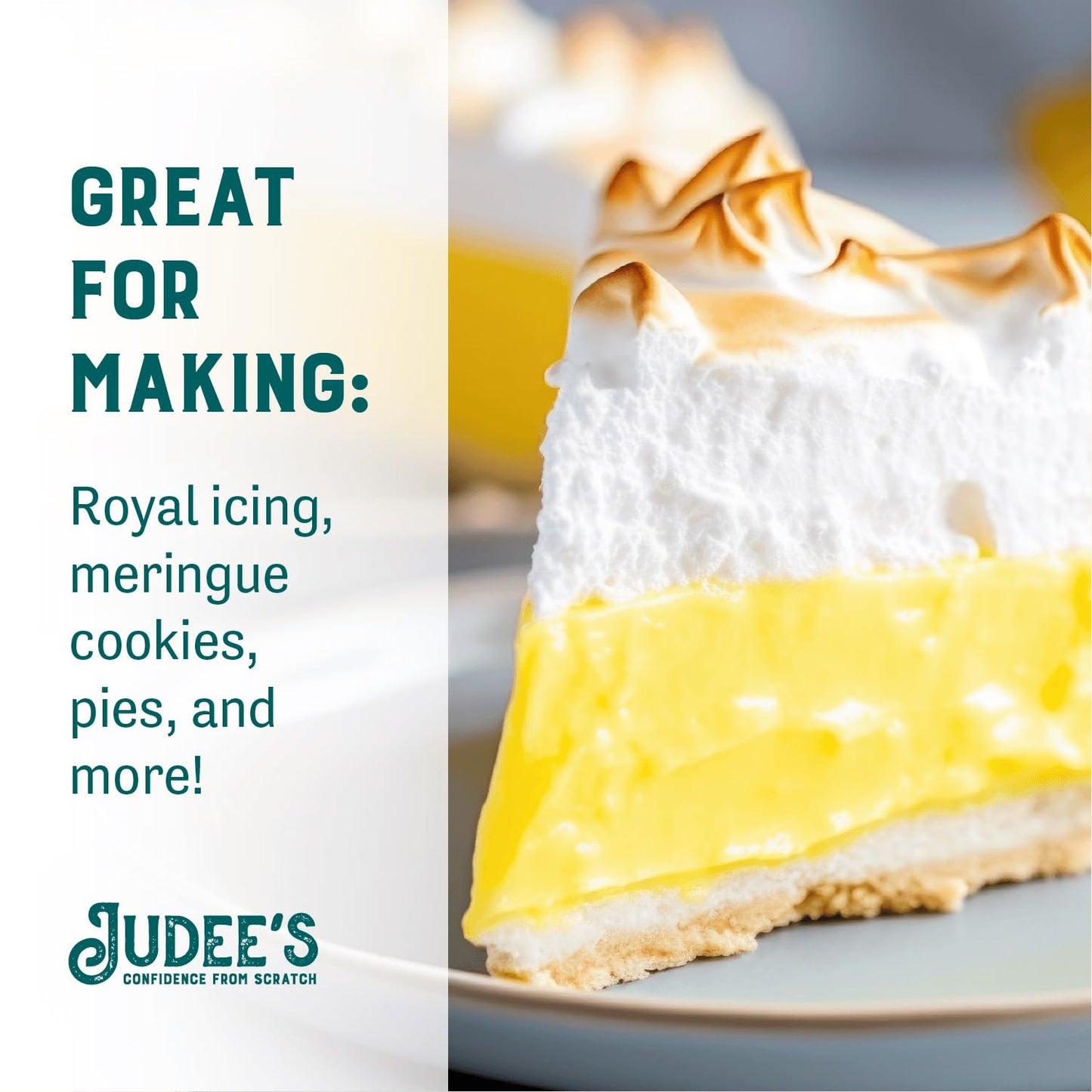 Judee's Gluten Free Meringue Powder Mix - 11.4 Oz, Gluten-Free, Nut-Free, No Preservatives for Cookies, Pies, Frosting, Royal Icing