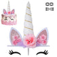 Zkptops Unicorn Cake Topper - White Plastic First Birthday Decoration, 5.8 Inch with Eyelashes