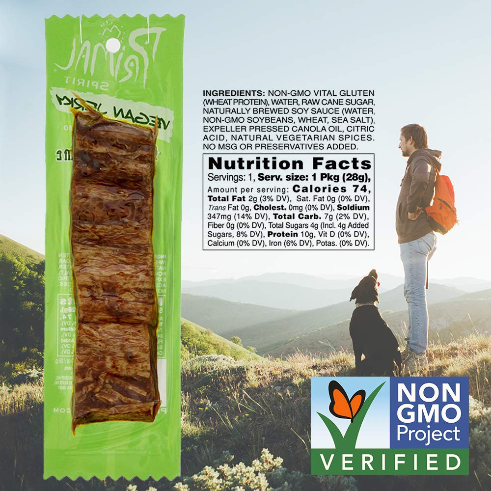 Primal Spirit Vegan Jerky - Classic Flavor, Mesquite Lime, 12 Pack (1 oz each), Plant-Based Protein, Non-GMO, No Preservatives