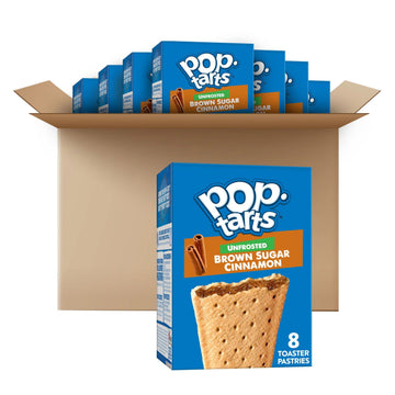 Pop-Tarts Toaster Pastries, Breakfast Food And Kids Snacks, Unfrosted Brown Sugar Cinnamon, 10.15Lb Case (96 Count)