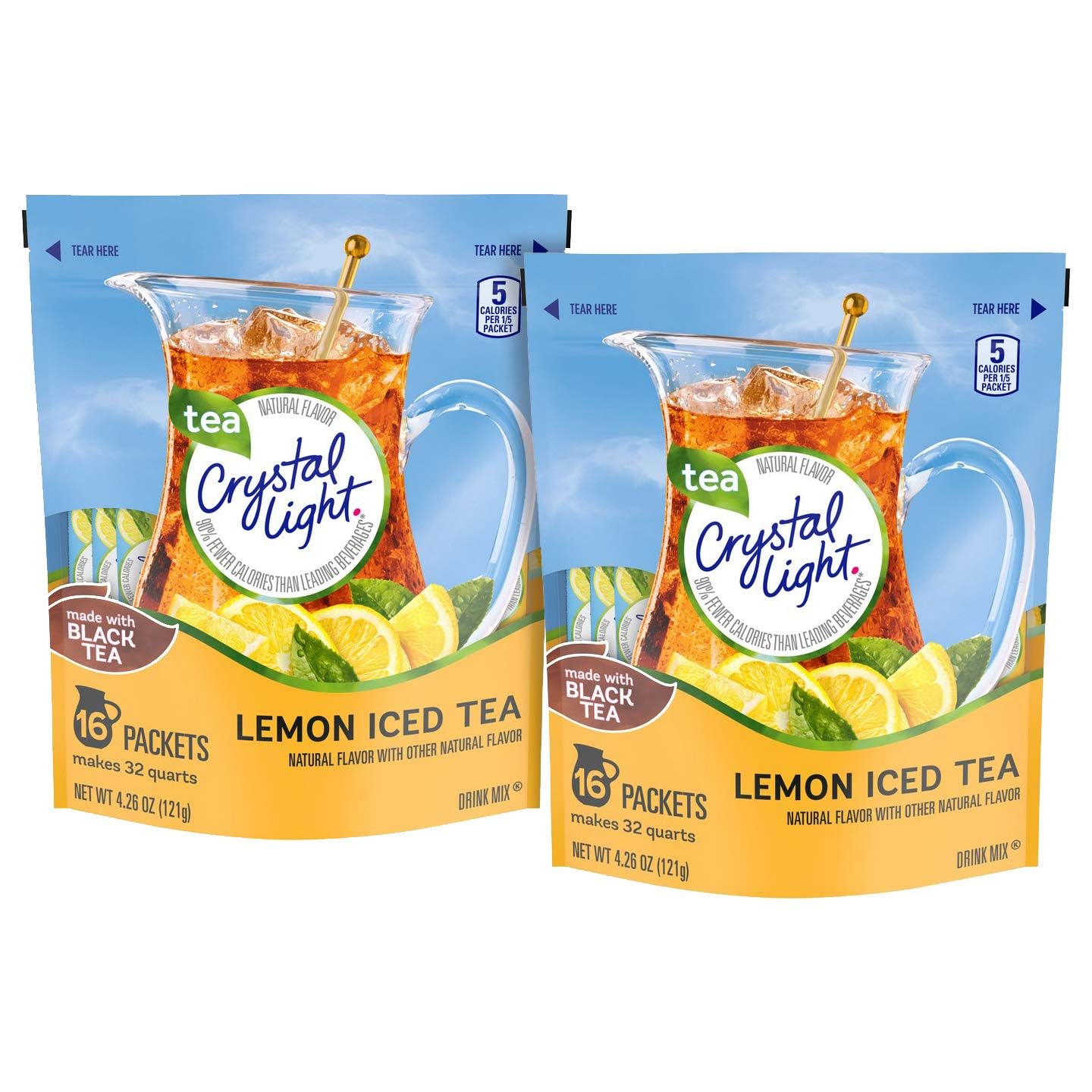 Monocorn Crystal Light Iced Tea Drink Mix - Lemon - 4.26 oz - 16 ct - 2 pk
