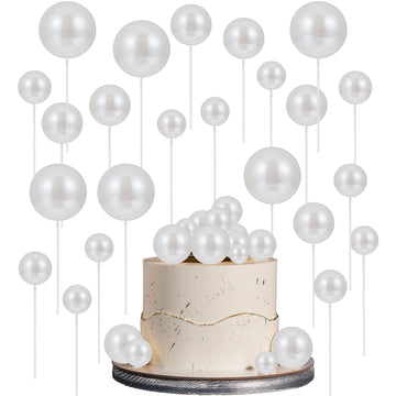30Pcs Glitter Balls Cake Topper Foam Ball Cake Picks Mini Balloon Diy Cake Insert Topper Decoration For Baby Shower Wedding Anni