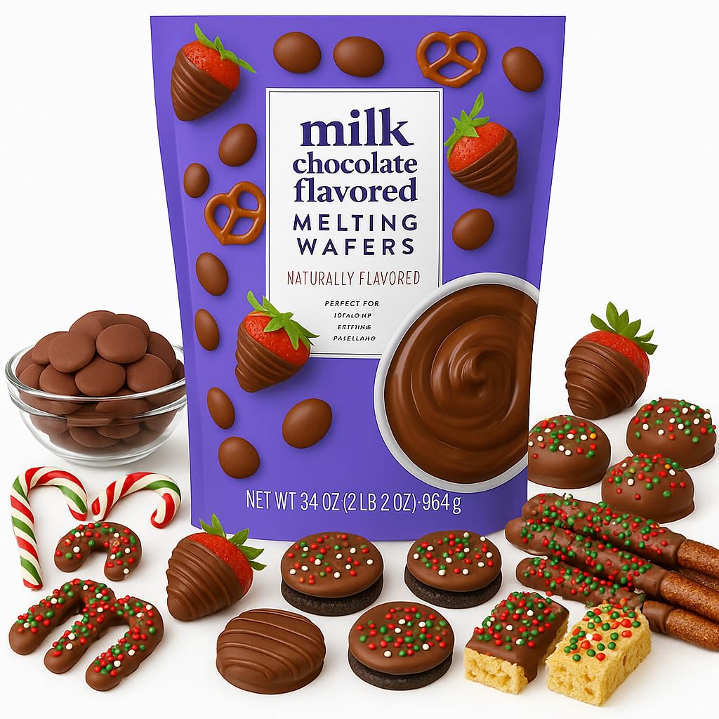 Melting Wafers Milk Chocolate Cocoa 34 Oz Bag | Smooth  Easy-Melt Candy Coating Dipping  Drizzling  Baking - Snacks Desserts Treats - Made With Fair Trade Certified Cocoa