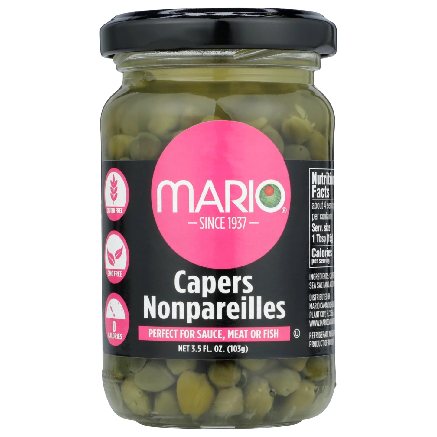 Mario Camacho Non Pareil Capers, 3.5-Ounce Jar, Pack of 6