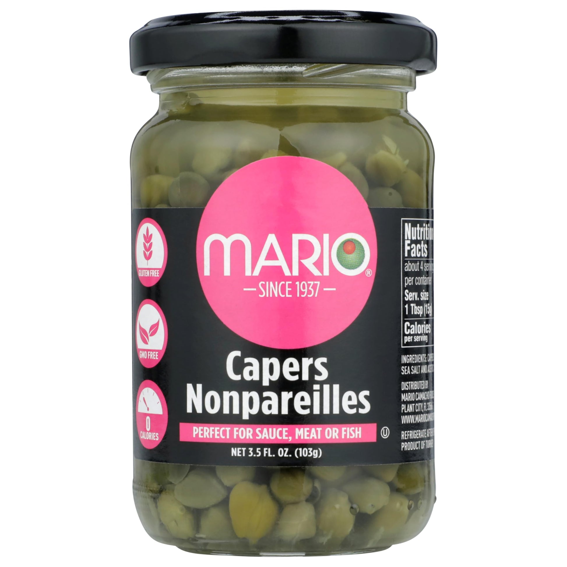Mario Camacho Non Pareil Capers, 3.5-Ounce Jar, Pack of 6