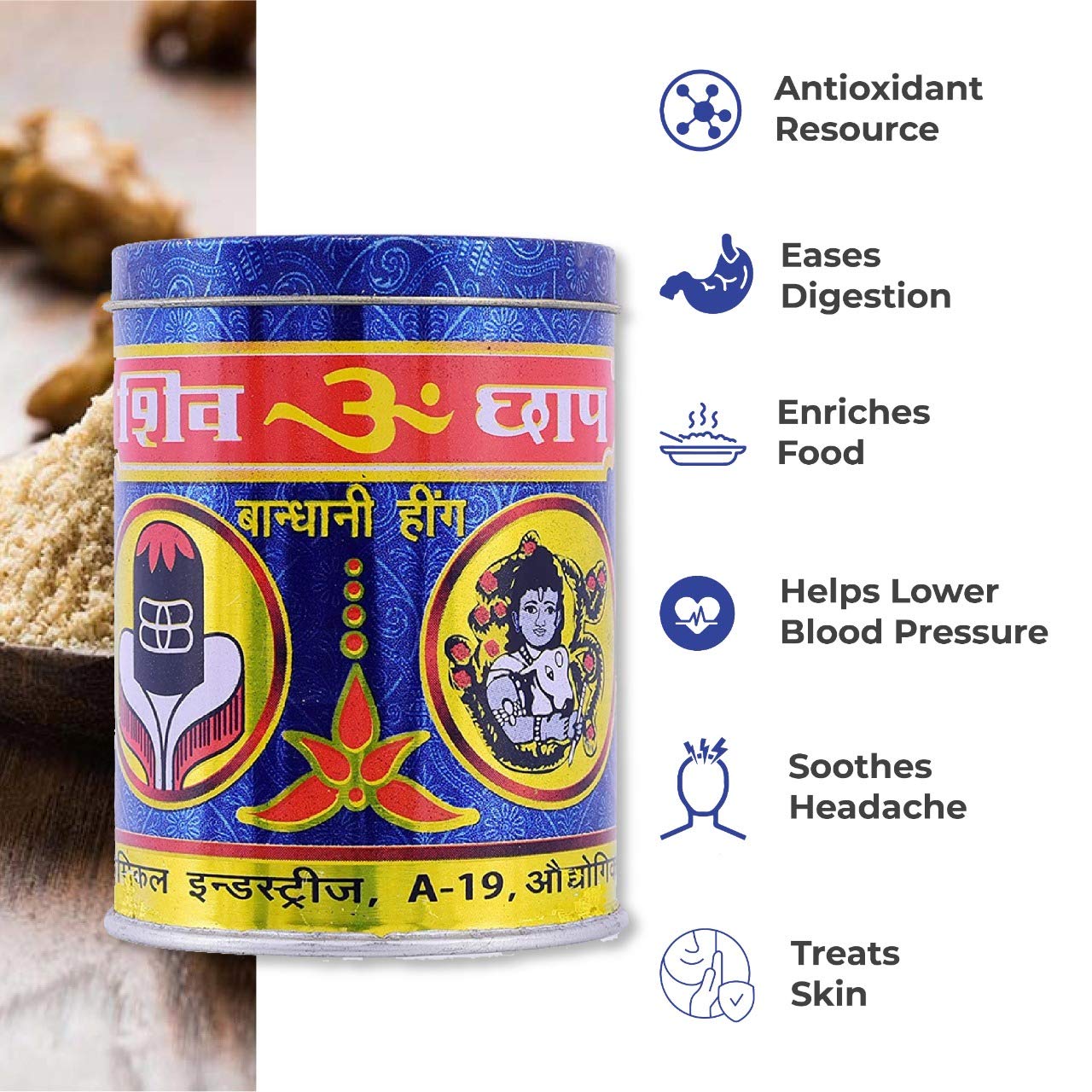 Shivom Brand Hathras Compound (Bandhani) Hing Powder - 100 Gm | Agmark Certified By Govt. | For Daily Use - No Garlic, No Onion