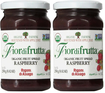 Rigoni di Asiago, Fiordifrutta Organic Fruit Spread, Raspberry, 8.82 Ounce (Pack of 2)