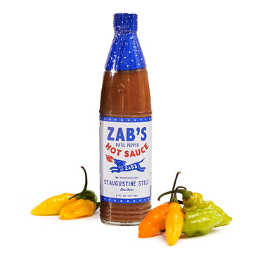 Zab's St. Augustine Style Craft Hot Sauce (6oz, 1 Pack), Naturally Sweet Heat & Signature Slow Burn from Datil Peppers, Gluten-F