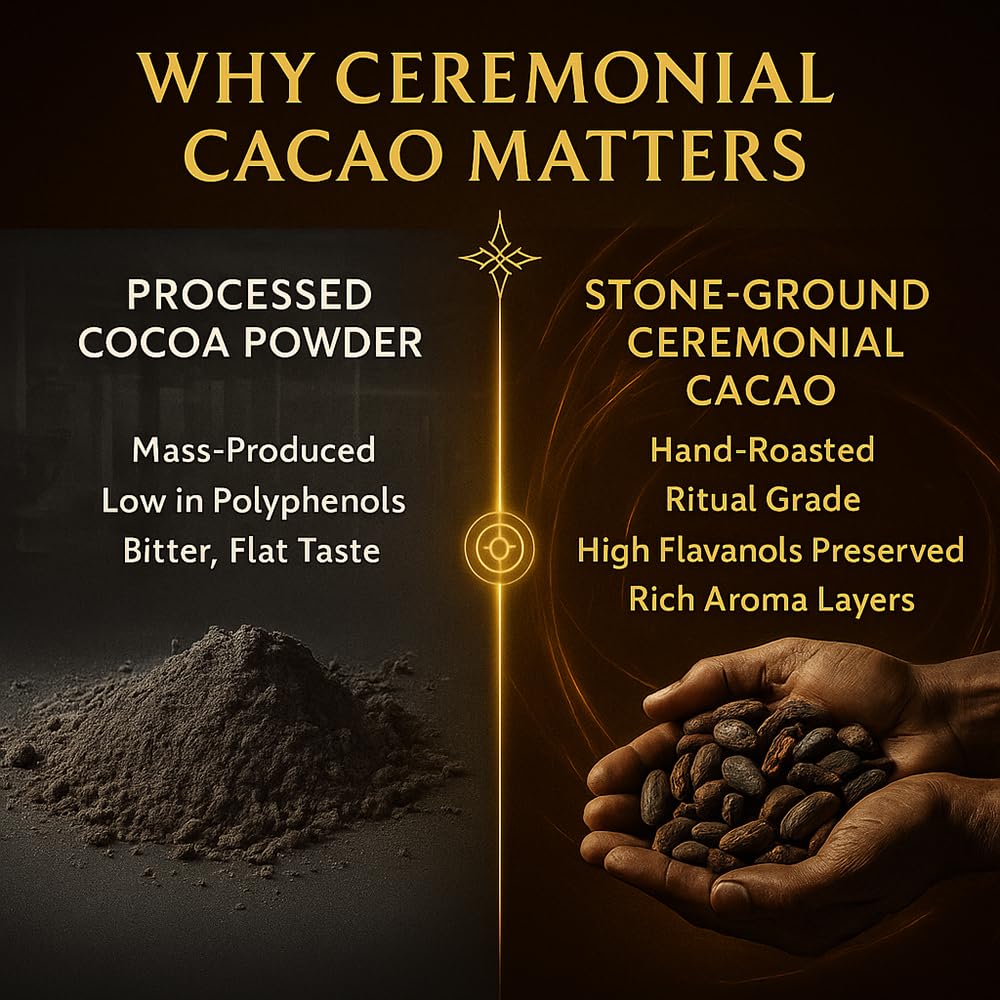 Maia Ceremonial Cacao, with Flavanol, Theobromine, Magnesium and Natural Flavonoids Blend, 100% Organic Cocoa Powder, Improves M