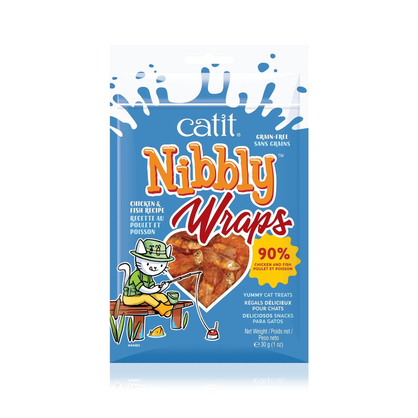 Catit Nibbly Wraps, Grain-Free Cat Treat, Chicken & Fish Recipe, 1.06 oz.