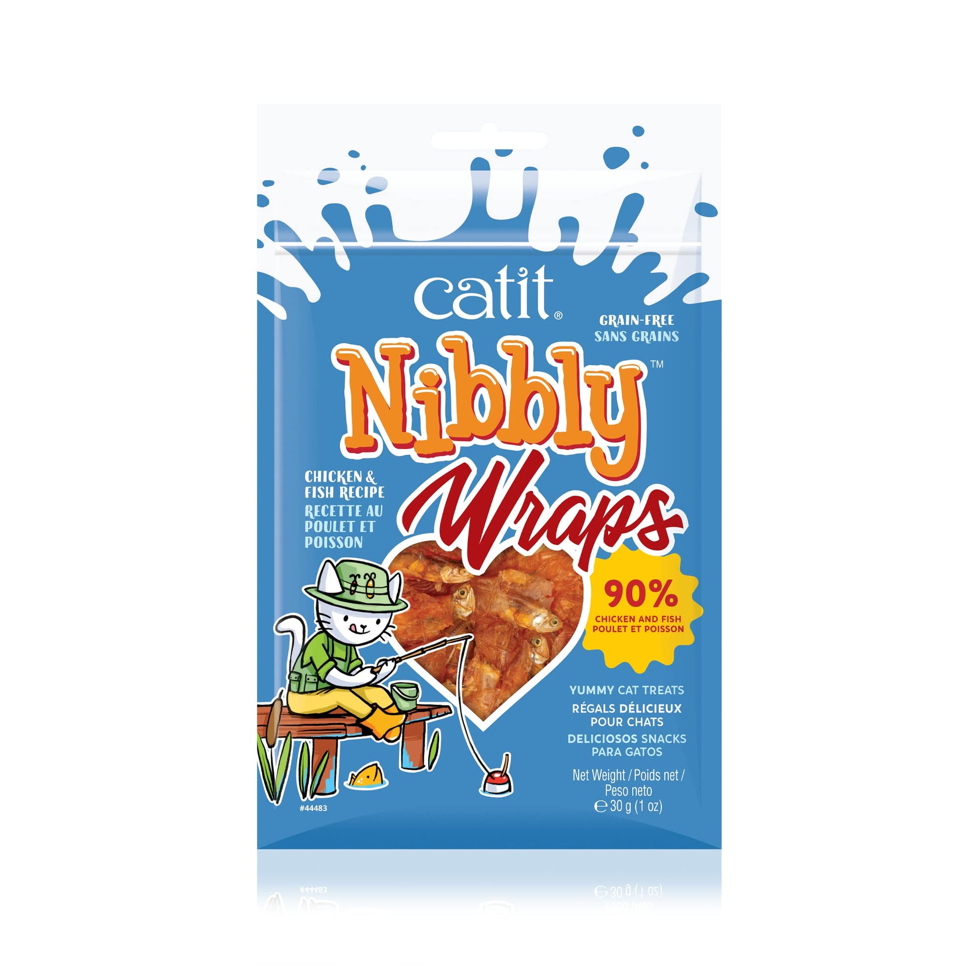 Catit Nibbly Wraps, Grain-Free Cat Treat, Chicken & Fish Recipe, 1.06 oz.