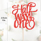 Ahaoray Half Way To One Cake Topper - Red Glitter 6 Months Birthday Decorations Supplies - Half Birthday Decorations Baby Girl,