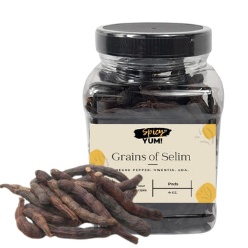 Spicy Yum! Grains Of Selim - Hwentia, Uda, kimba, Kani, Kili Pepper (Xylopia Aethiopica) (Whole Pods - 4 oz.)