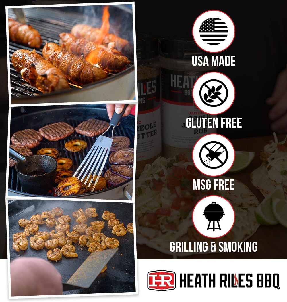 Heath Riles Bbq Rub, Hot Bbq Rub Seasoning, Champion Pitmaster Recipe, Shaker Spice Mix, 13 Oz.