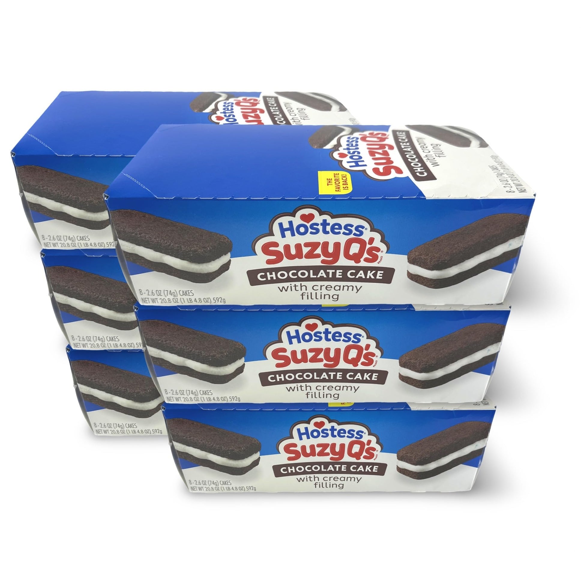Hostess Suzy Qs Chocolate Cake, 2.6 Ounce, 8 Per Pack, 6 Per Case