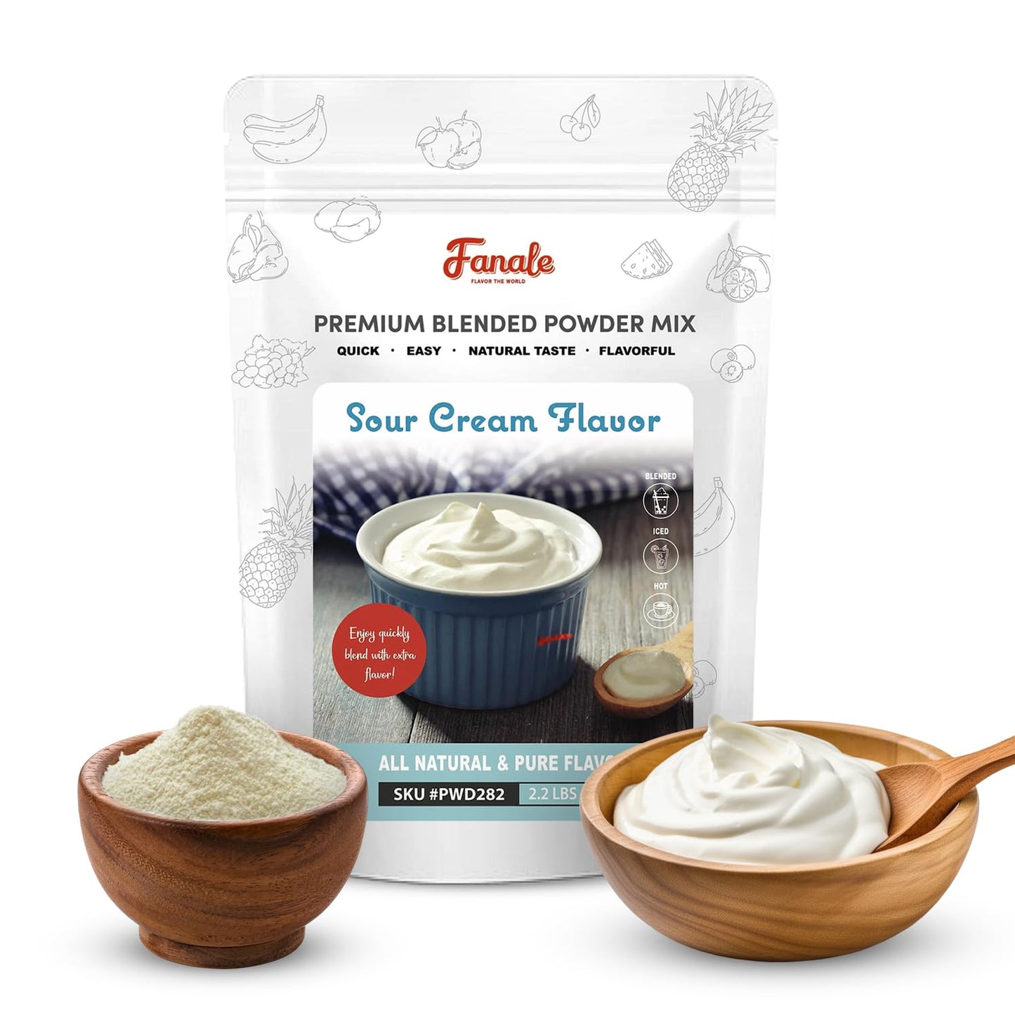 Fanale Premium Sour Cream Bubble Tea Flavoring Powder | Perfect for Baking, Smoothies, Desserts and Drinks | Instant Flavoring P
