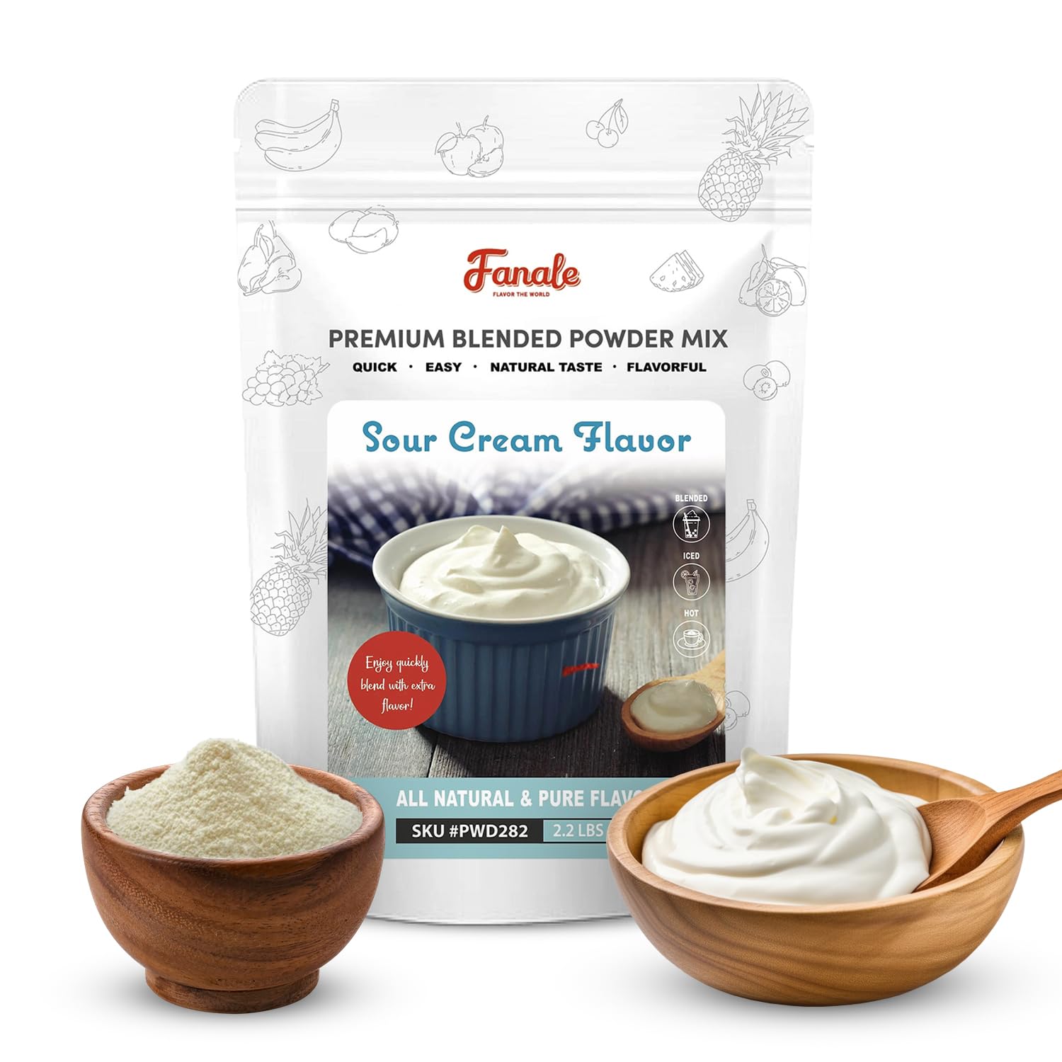 Fanale Premium Sour Cream Bubble Tea Flavoring Powder | Perfect for Baking, Smoothies, Desserts and Drinks | Instant Flavoring P