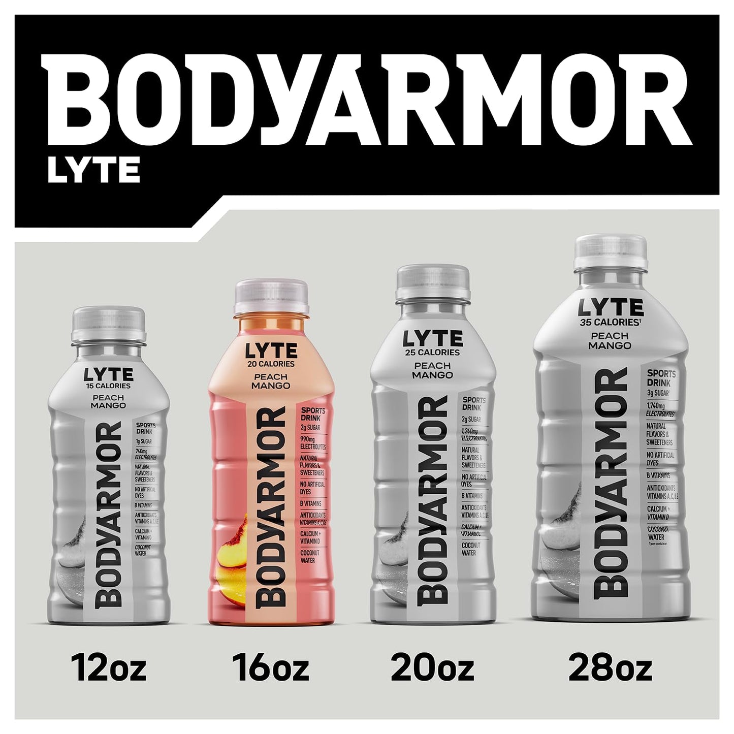 BODYARMOR LYTE Sports Drink Low-Calorie Sports Beverage, Tropical Coconut, Coconut Water Hydration, Natural Flavors With Vitamin