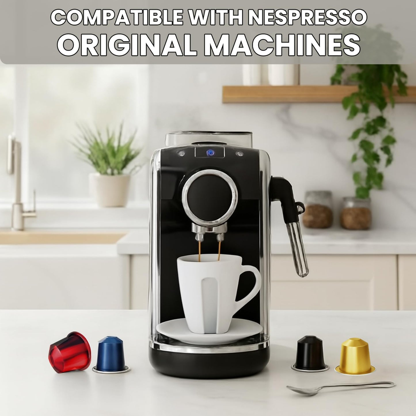 Prince Caffe Espresso Pods Variety Pack Compatible with Nespresso Original Line Machines - Espresso  Ristretto  Millennium & enhanced - Intensity7  8  9  10  40 Count (4 x 10 Capsules)
