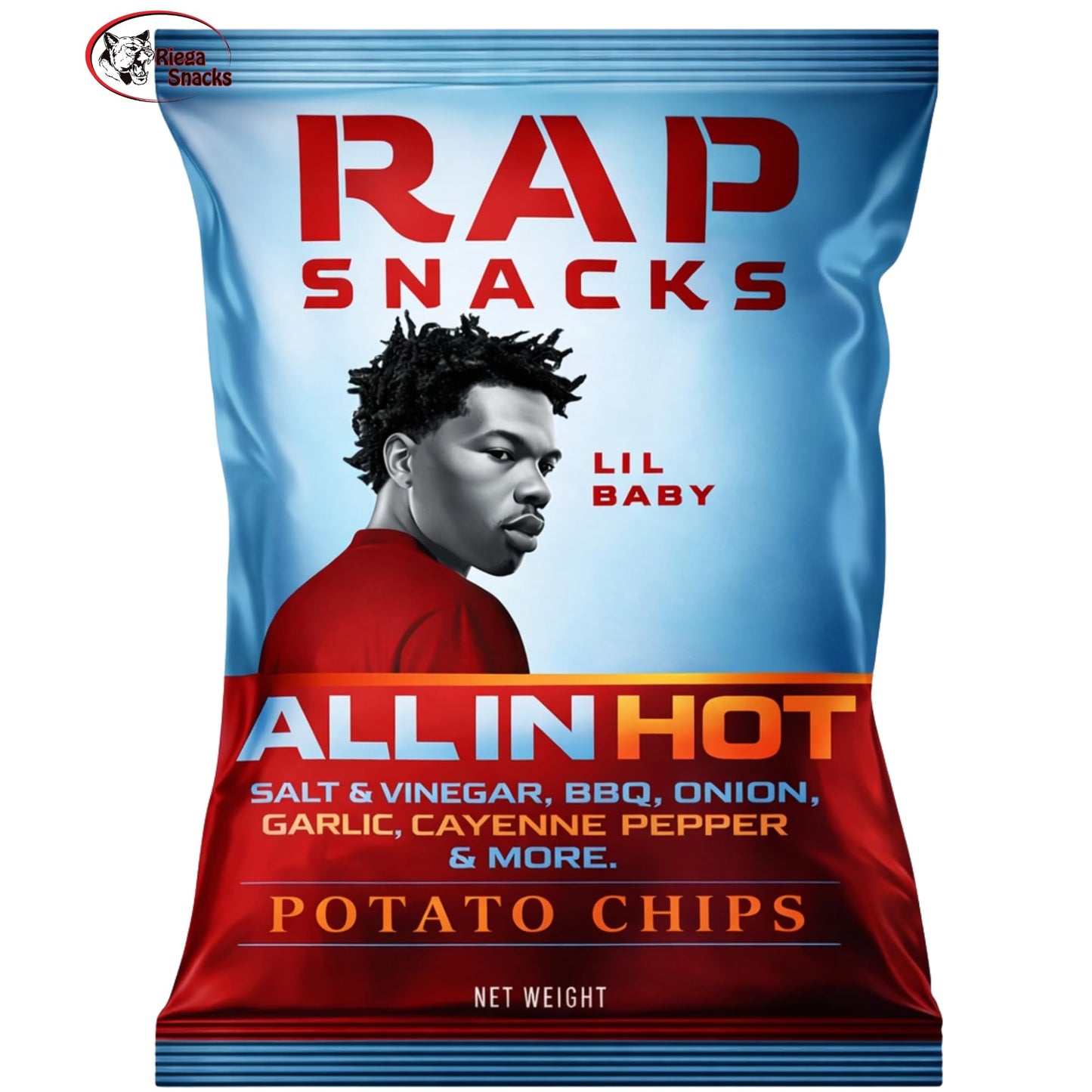 Lil Baby All In Hot | Rap Snacks, Riega Snacks | 2 Ounce Pack of 6