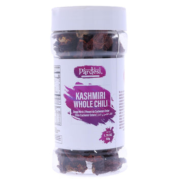 Pardesi Kashmiri Whole Chili 50g - Authentic Indian Spice, Non-GMO, Vegan, Gluten-Free - Moderate Heat, Rich Flavor - Perfect fo