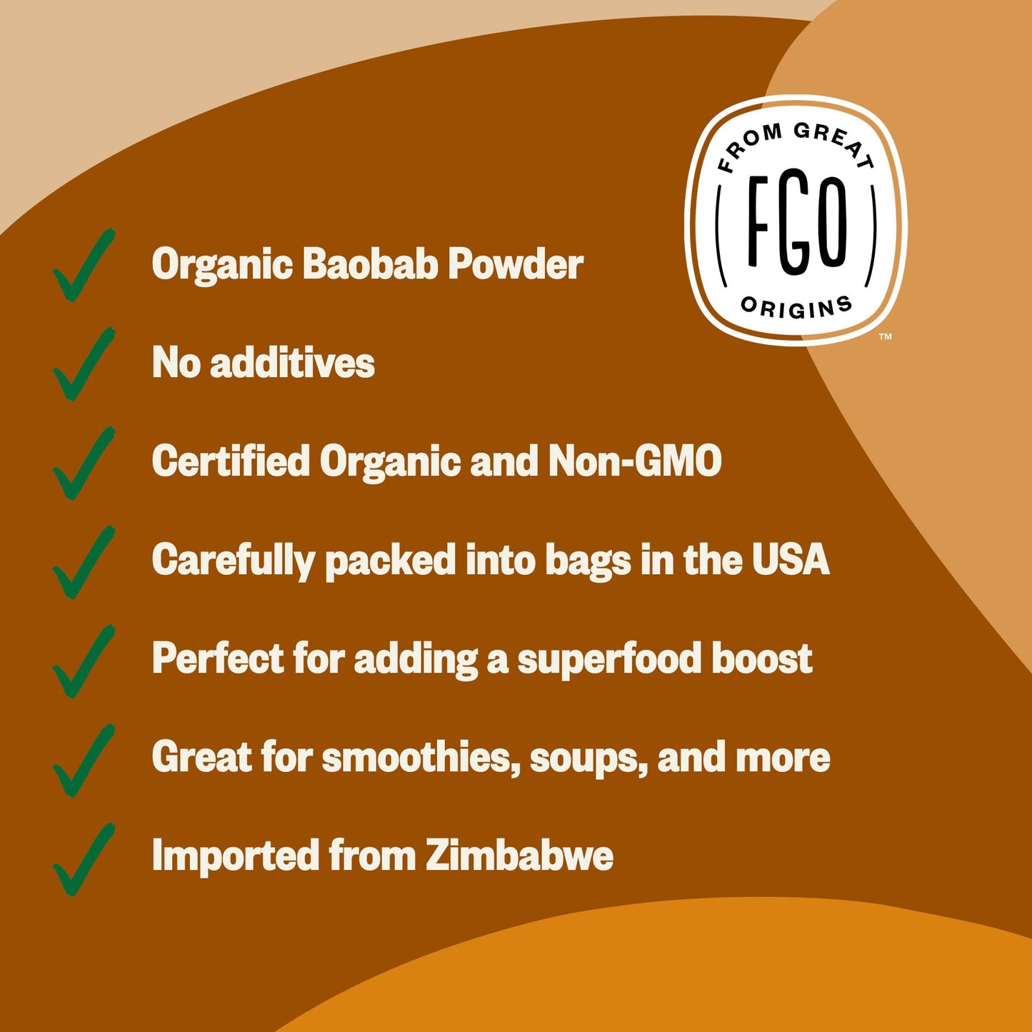 Fgo Organic Baobab Powder, From Zimbabwe, 12Oz (Pack Of 1)