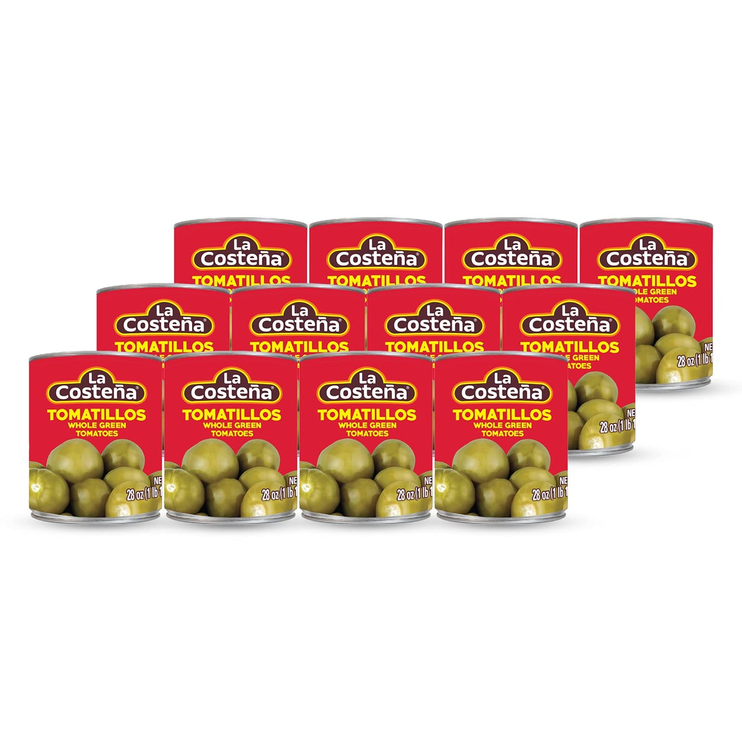 La Costeña Green Tomatillos, 28 Oz Can, Pack of 12, Model 828