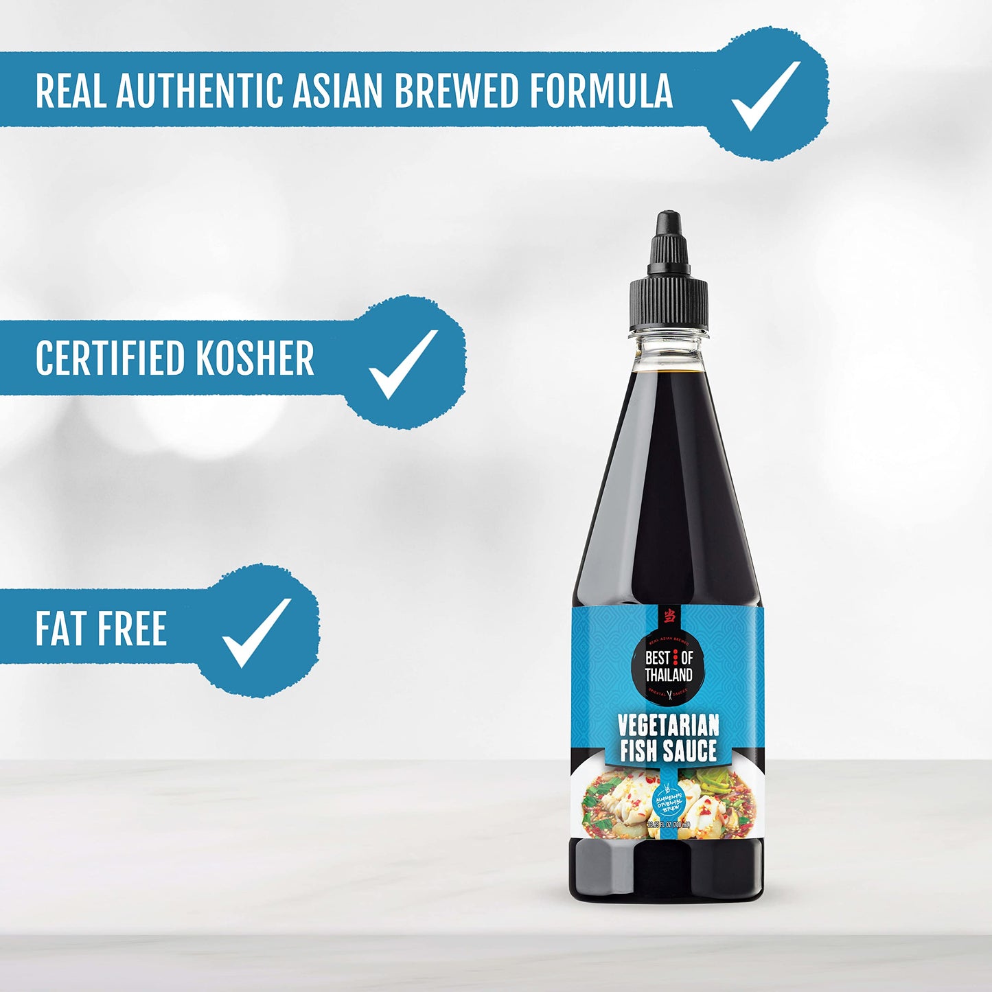 Best Of Thailand Vegetarian Fish Sauce | [Improved No Msg] Real Authentic Asian Brewed Vegan Sauces For Dressings & Cooking | Ce