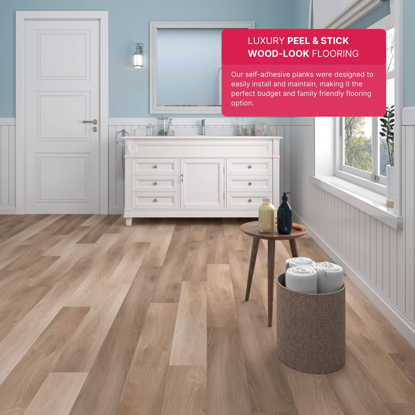 Lucida Surfaces Luxury Vinyl Flooring Tiles-Peel And Stick Floor Tile For Diy Installation-Sample Wood-Look Plank-Honey-Basecore